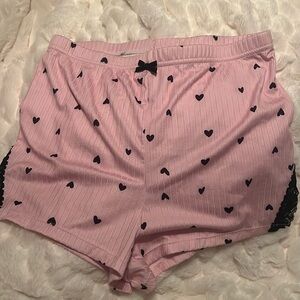 Pink heart booty shorts